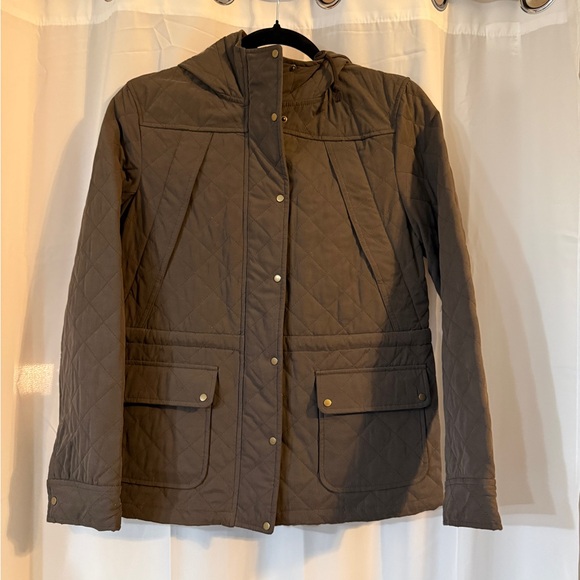 anyFAM Jackets & Blazers - anyFAM Brown Quilted Hooded Jacket Fully Lined Size 2